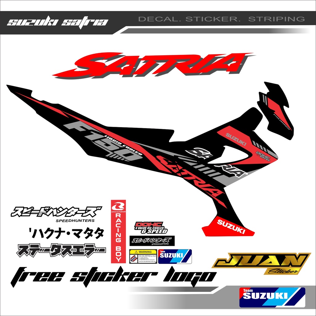 Jual STRIPING STICKER SATRIA FU 150 STIKER VARIASI MOTOR SUZUKI SATRIA