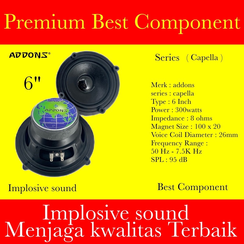 Jual Speaker Component Elsound Inch Woofer Original Warna Hitam