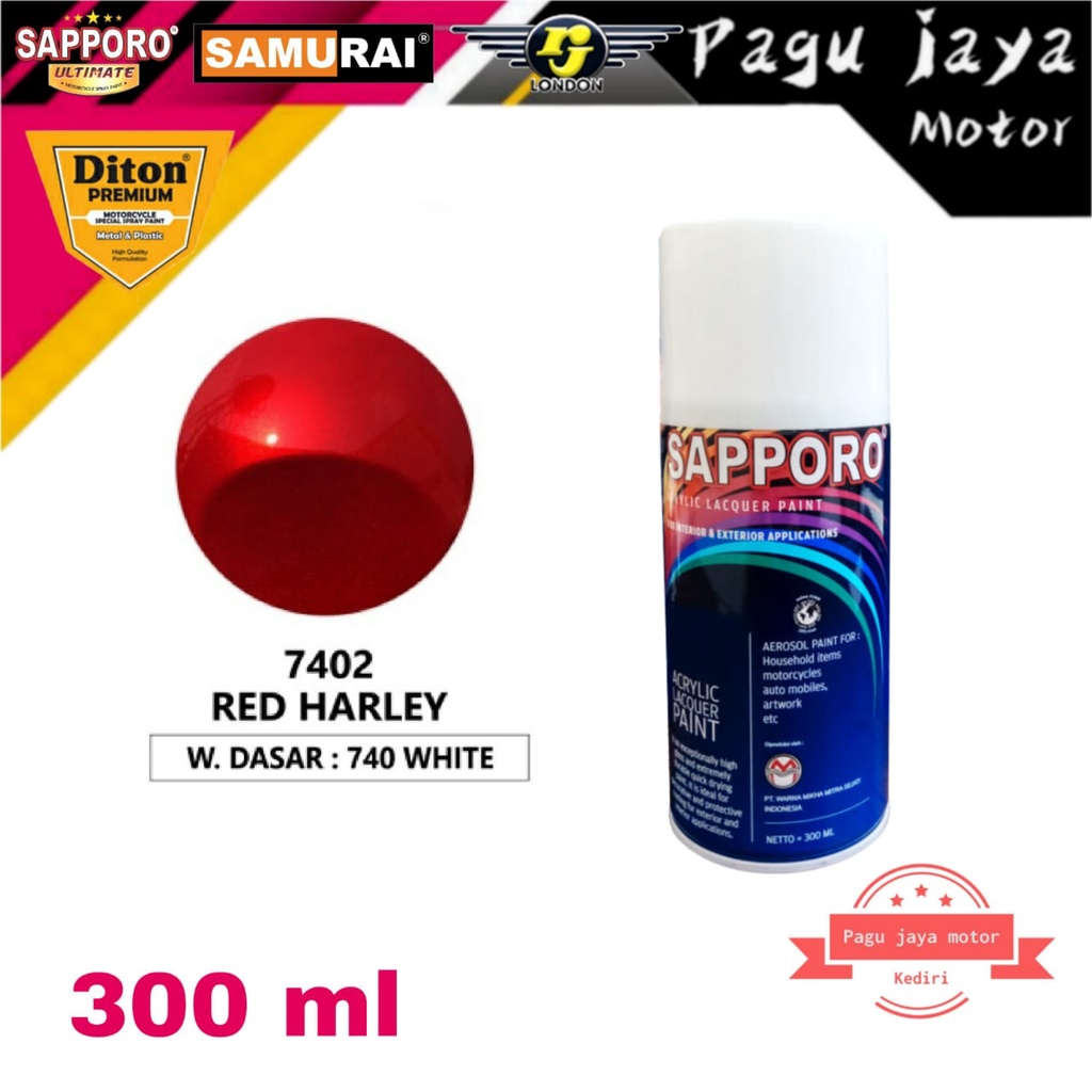 Jual Sapporo Ml Merah Red Harley Pilox Pilok Cat Semprot Spray