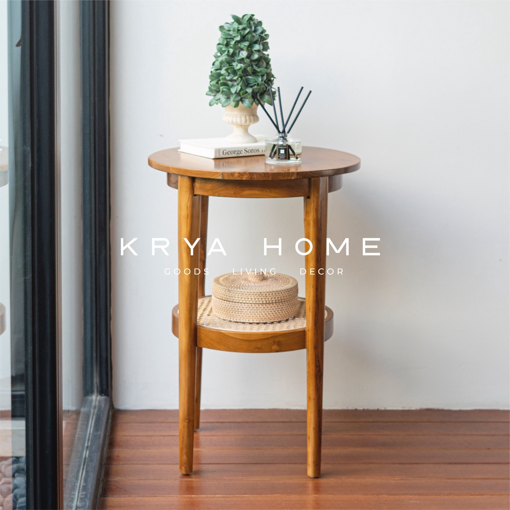 Jual Krya Home Meja Tamu Minimalist Kayu Jati Meja Rak Teak Wood