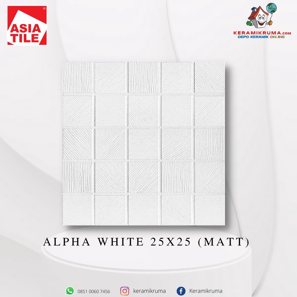 Jual Keramik Lantai Asia Tile 25x25 Alpha White Matt Kasar Shopee