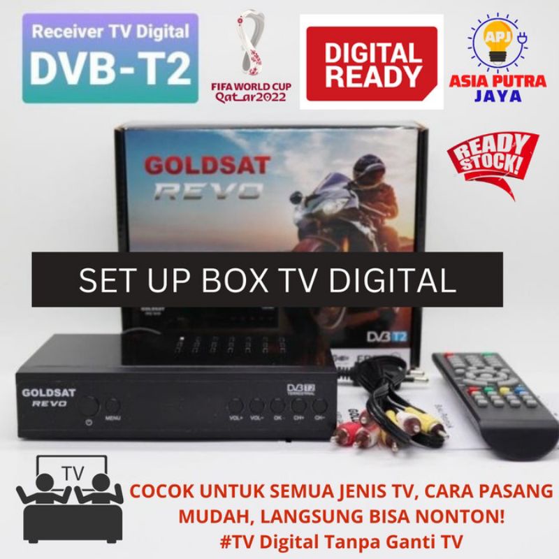 Jual Set Top Box GOLDSAT Revo DVB T2 Receiver TV Digital Terrestrial