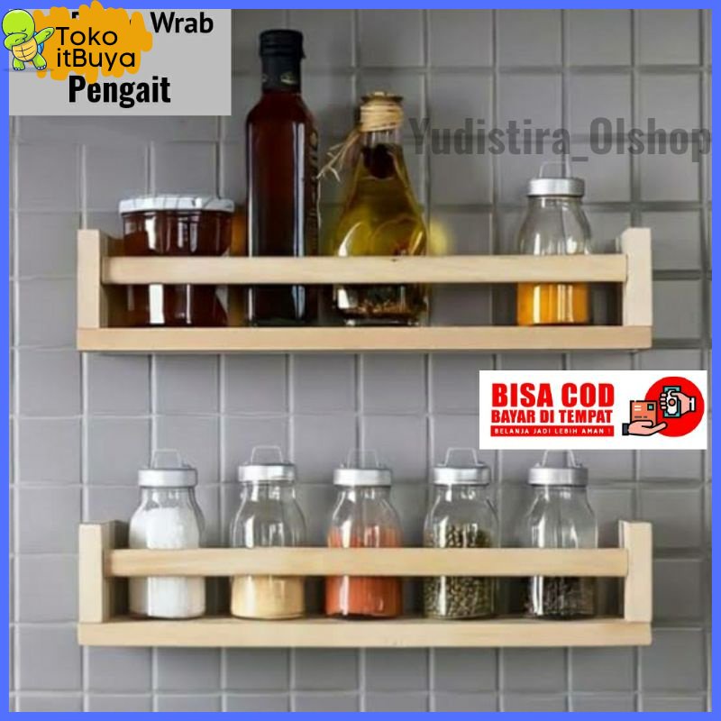 Jual Rak Bumbu Dapur Kayu Tempat Buku Rak Foto Rak Toples Shopee