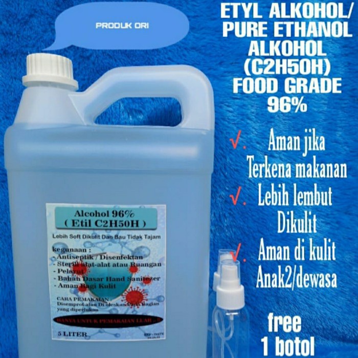 Jual Alkohol Ethanol Food Grade Liter Alkohol Ethanol Food Grade