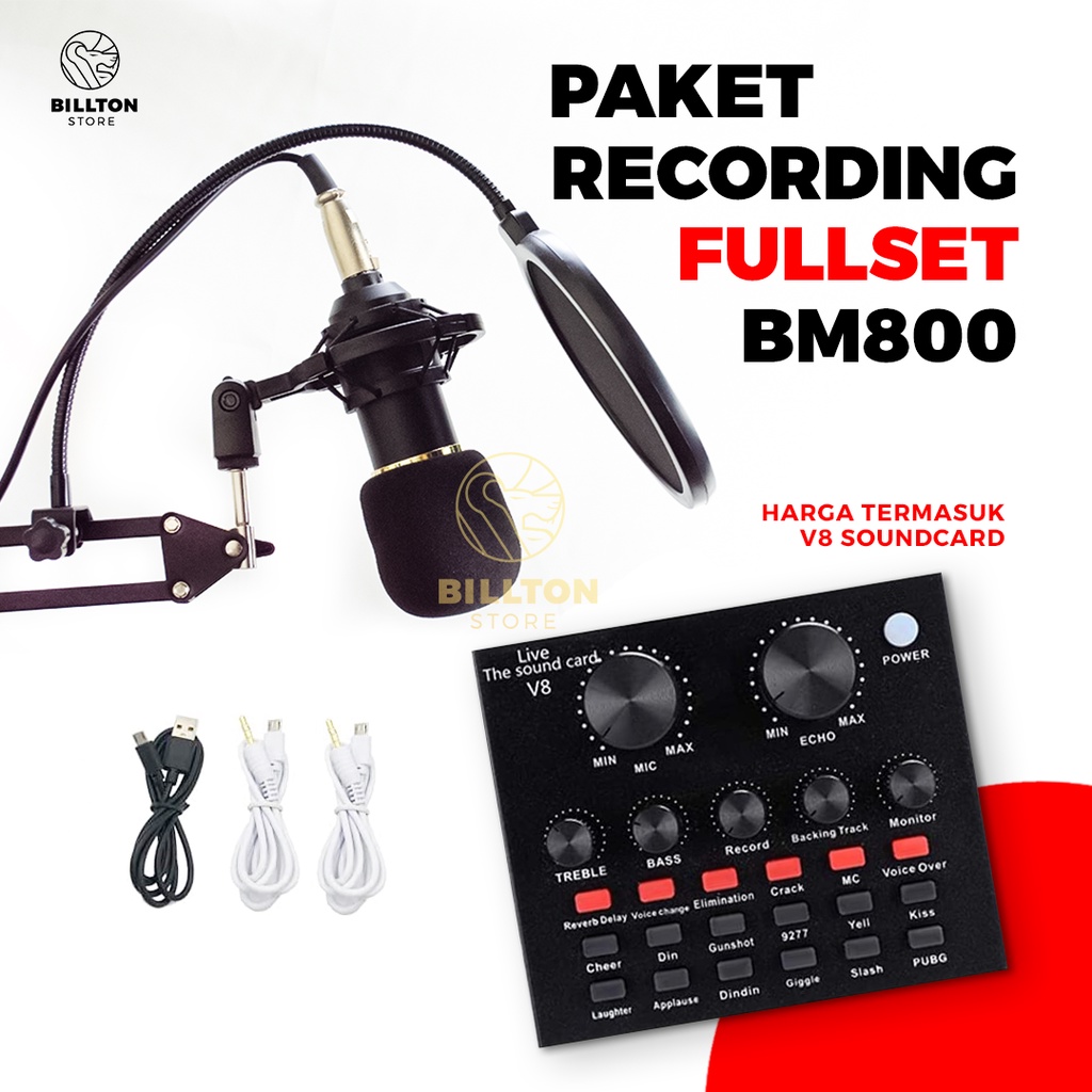 Jual Bm Paket Recording Fullset V Mixer Premium Microphone