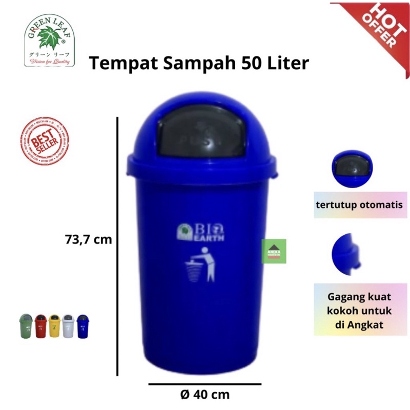 Jual Green Leaf Tempat Sampah Bio Bulat Liter Shopee Indonesia