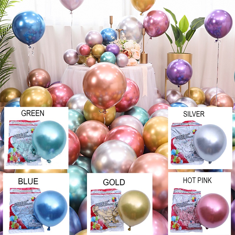 Jual BALON LATEX METALIK CHROME BALLON 10 INCH ISI 50 PER PACK Shopee