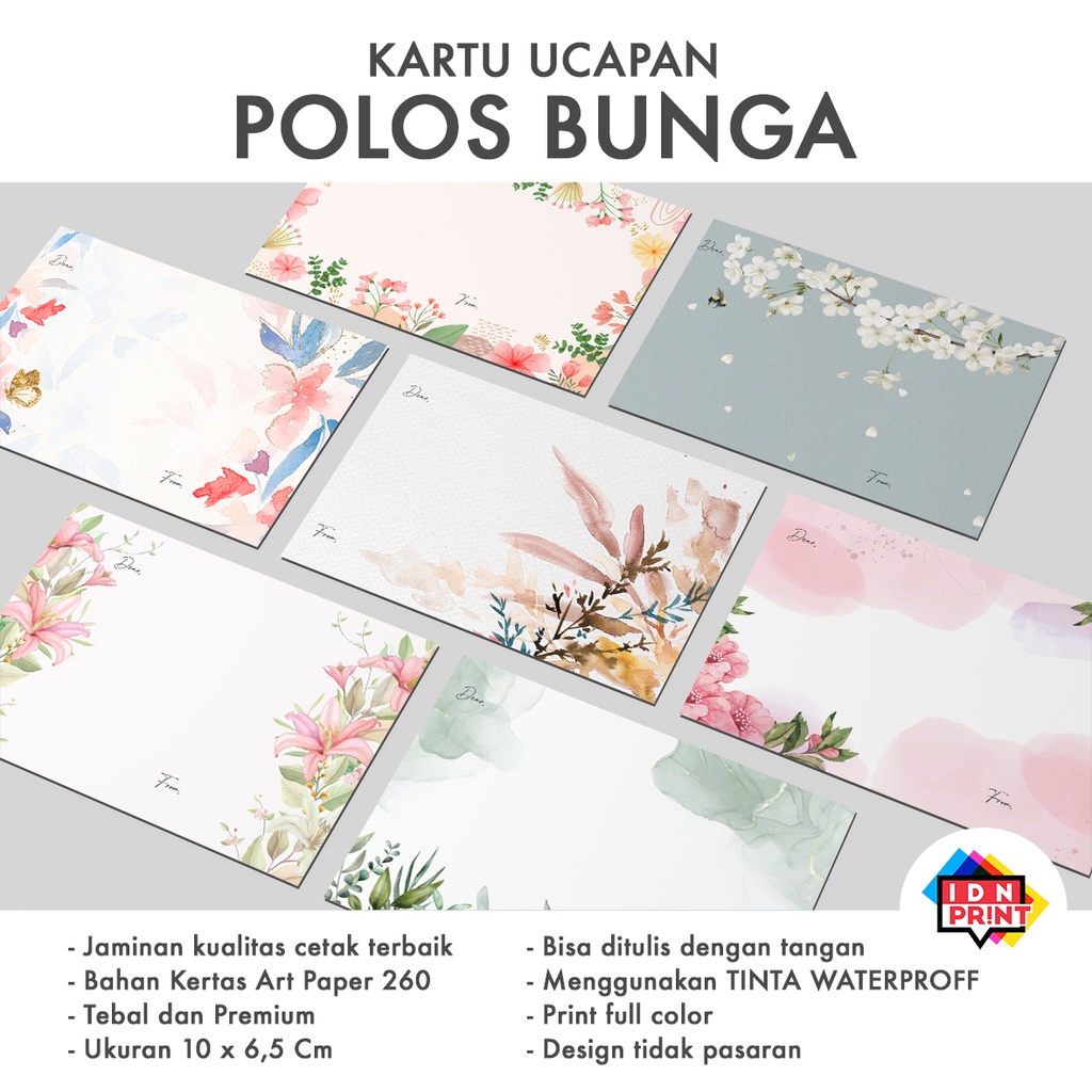 Jual KARTU UCAPAN POLOS BUNGA GREETING CARDS KARTU UCAPAN ESTETIK