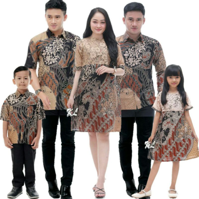 Jual Baju Couple Batik Dress Pasangan Keluarga Couple Batik Dress