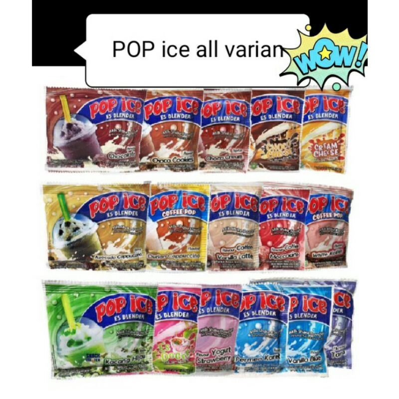 Jual POP ICE ES BLENDER MINUMAN SERBUK ANEKA RASA 1 Renceng ISI 10