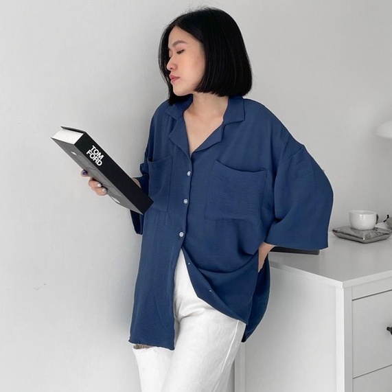 Jual OFEYA Carla Shirt Kemeja Wanita Oversize Shirt Women