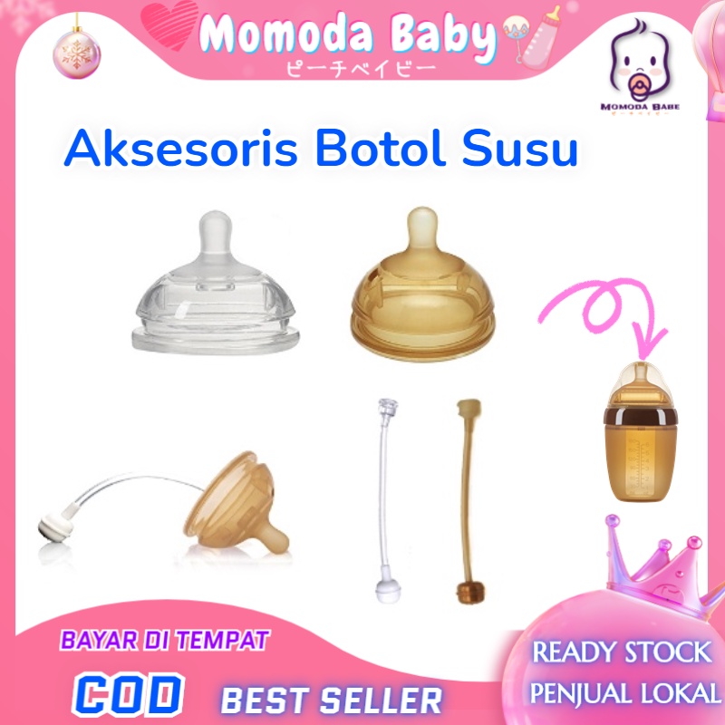 Jual Momo Piko Bello Dot Wide Neck Bpa Free Dot Bayi Cokelat Pengganti