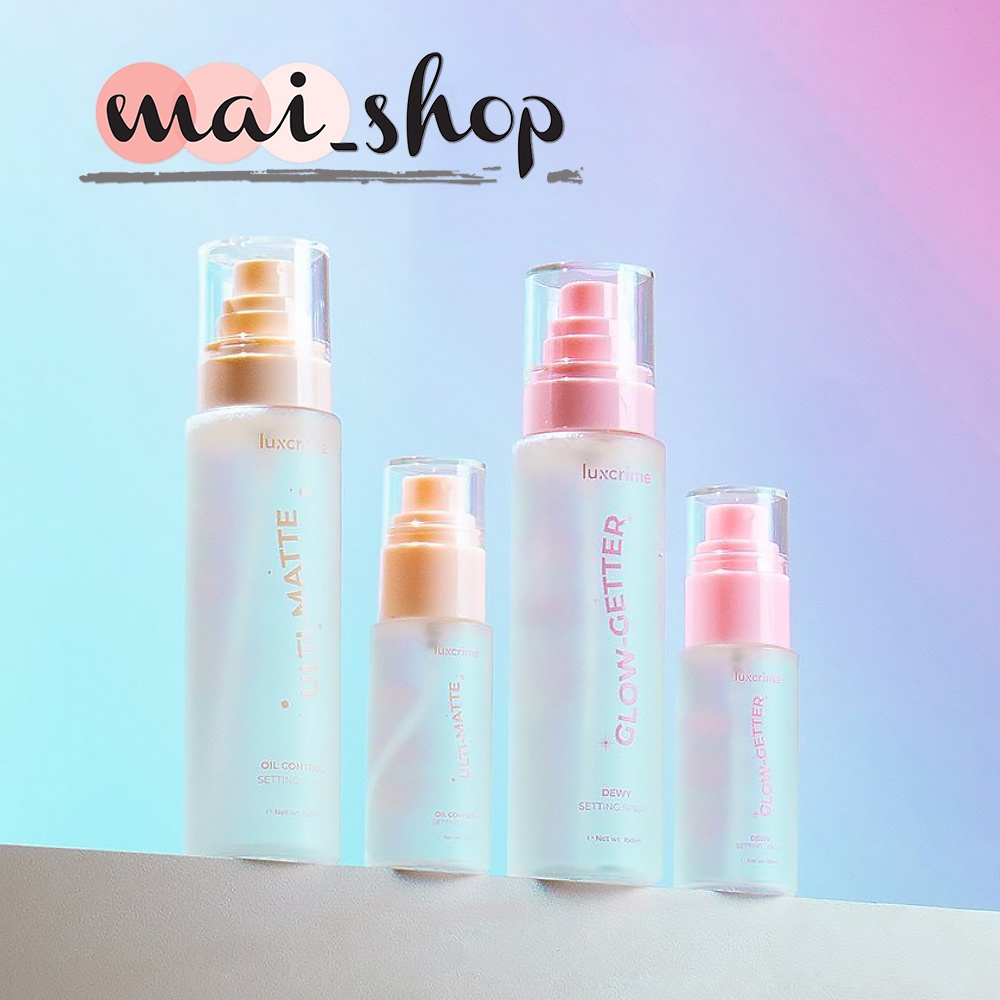 Jual LUXCRIME Ulti Matte Oil Control Setting Spray Glow Getter Dewy