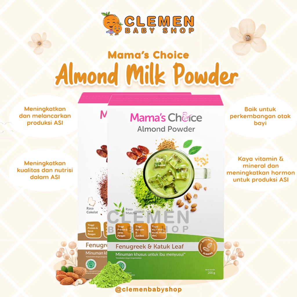 Jual Mama S Choice Almond Milk Powder Gr Pelancar Asi Shopee