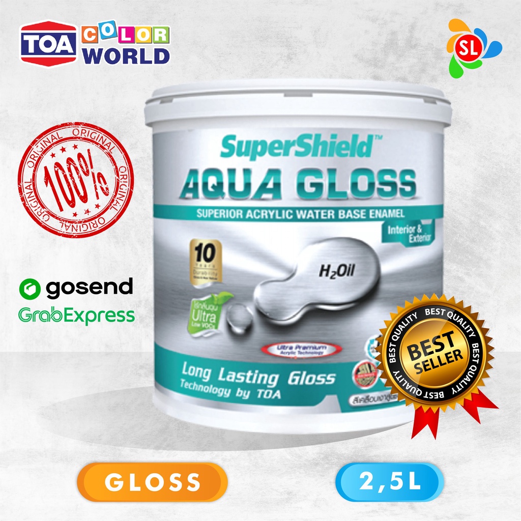 Jual Cat Tembok Exterior Toa Aqua Gloss 2 5 L Gloss Shopee Indonesia