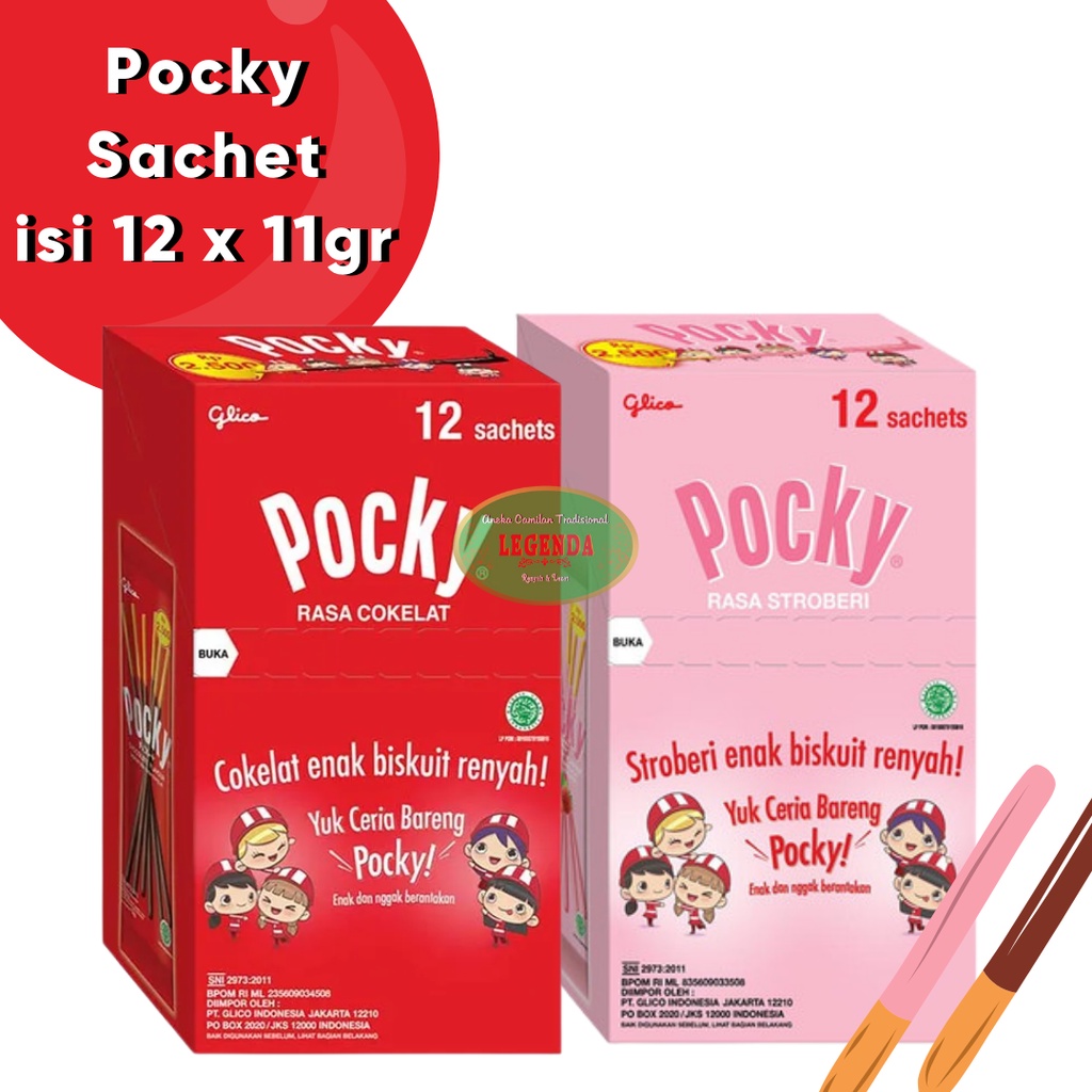 Jual Pocky Single Pack Sachet Isi 12 X 11gr Strawberry Chocolate