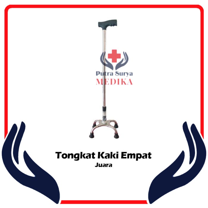 Jual Tongkat Kaki 4 Alat Bantu Jalan Orang Tua Lansia Juara Shopee