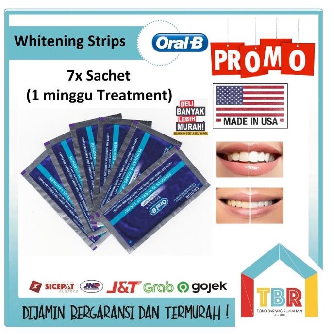 Jual CREST ORAL B 3D WHITENING STRIP 1 Minggu 7 Sachet PEMUTIH GIGI