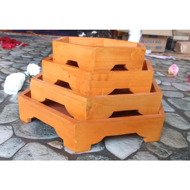 Jual Kotak Seserahan Kayu Box Nikahan Segi Enam Box Nikahan Hexagonal