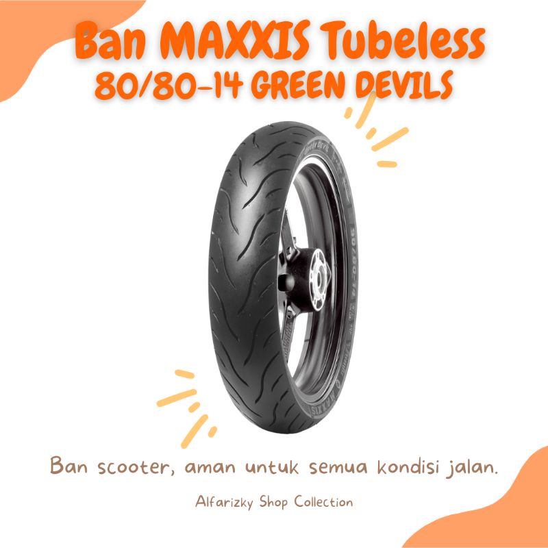 Jual BAN DEPAN METIC TUBELESS 80 80 RING 14 MERAK MAXXIS GREEN DEVILS