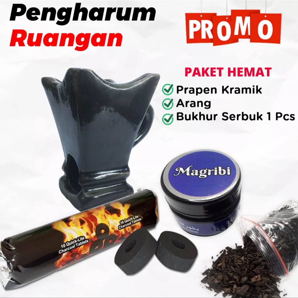 Jual Paket Bukhur Maghribi Tempat Buhur Keramik Arang Magic