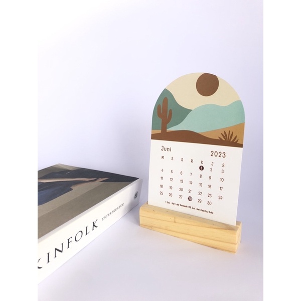 Jual Kalender Meja Desk Calendar 2023 Aesthetic Kayu Pinus Shopee