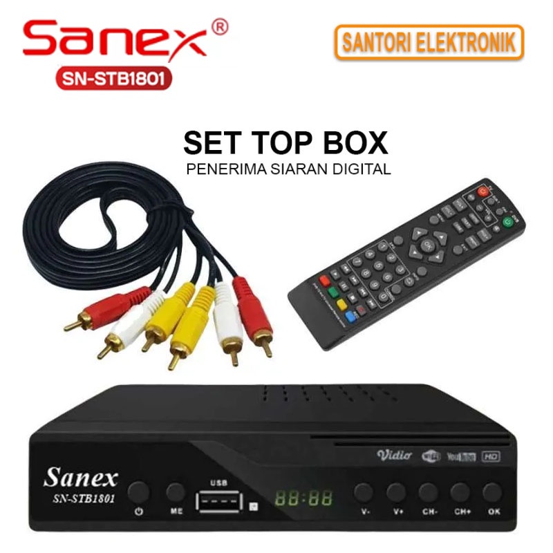 Jual SET TOP BOX STB SANEX SN STB1801 ALAT PENERIMA SIARAN DIGITAL