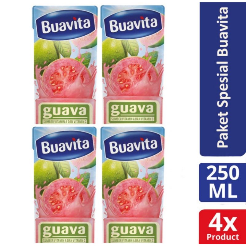 Jual Buavita Juice Guava Minuman Jus Jambu 250ml Paket 4 Pcs Shopee