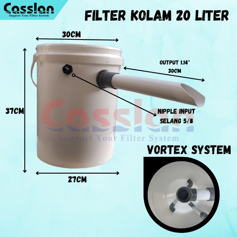 Jual Filter Kolam Ikan Koi Tong Ember 20 Liter Vortex System Shopee