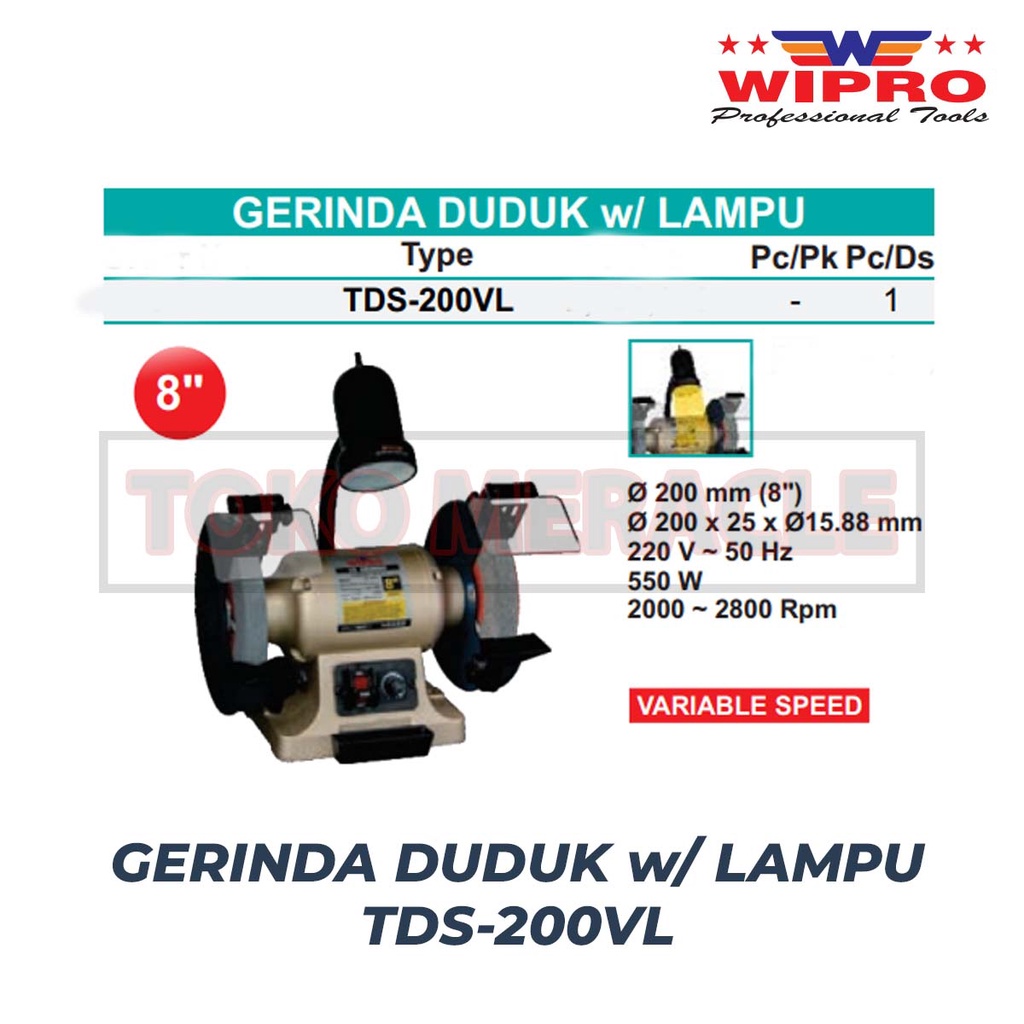 Jual Wipro Gerinda Duduk Tds Vl Bench Grinder Mesin Grinding Set