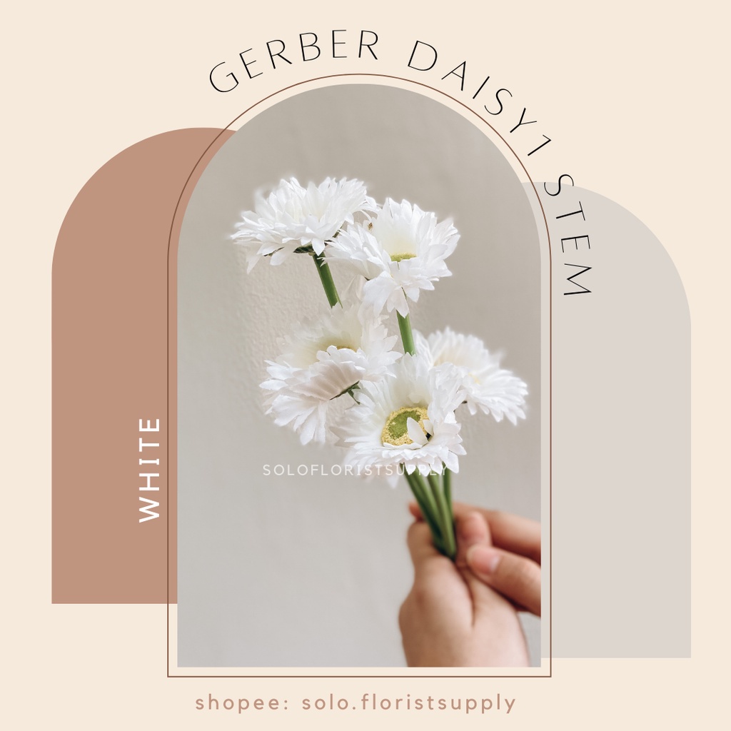 Jual CAS 1 STEM GERBER DAISY FLOWER ARTIFICIAL BUNGA DAISY ASTER 1