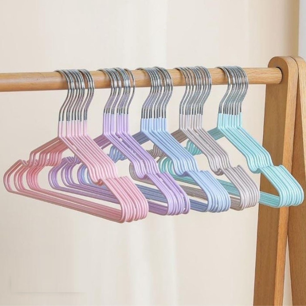 Jual PROMO Gantungan Baju Isi 10 Pcs Warna Warni 30cmx20cm Hanger