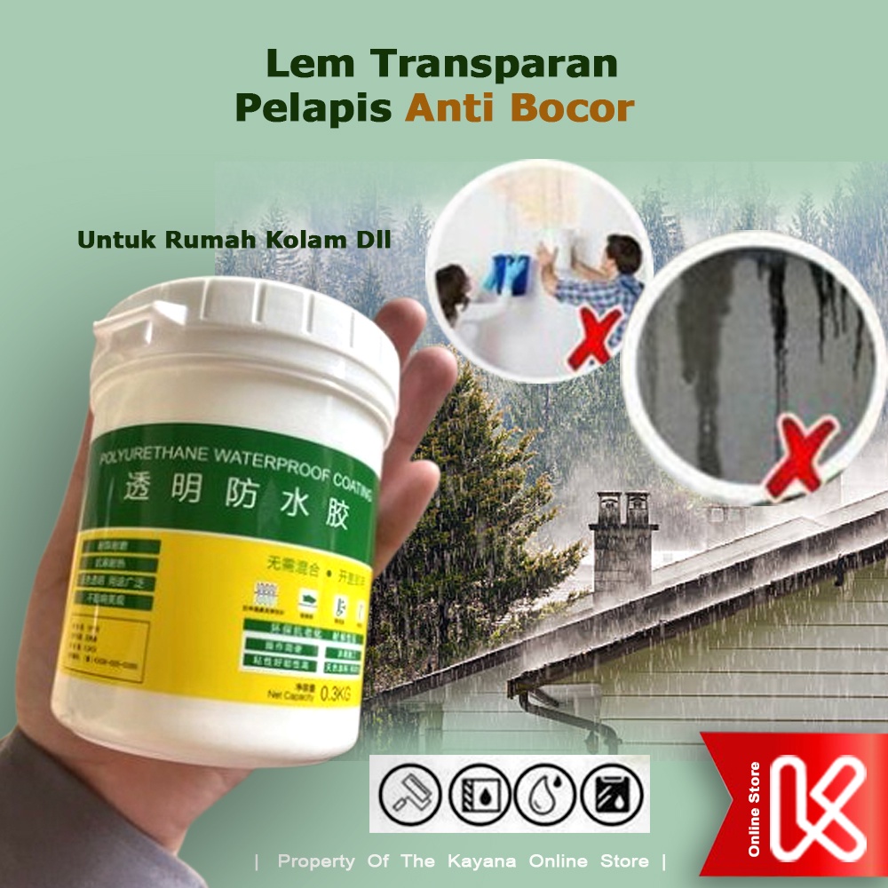 Jual Cat Pelapis Anti Bocor Rembes Retak Lem Transparan Waterproof Atap