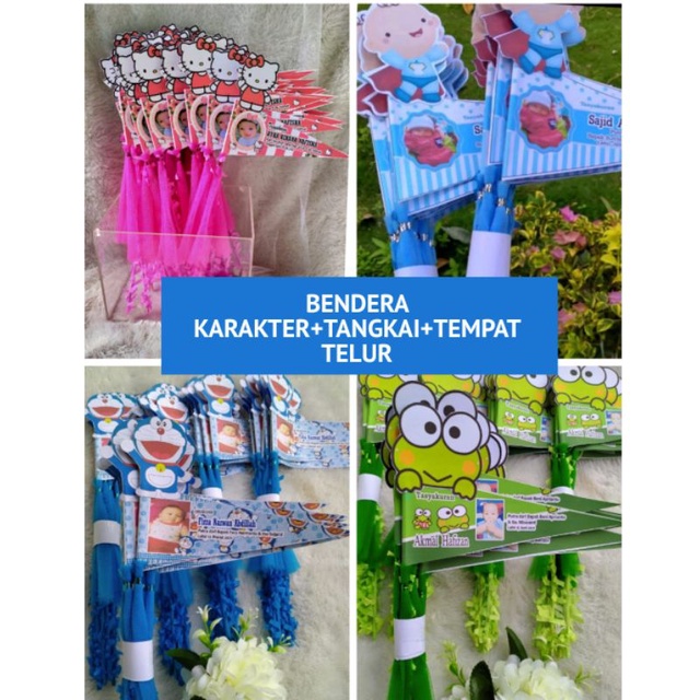 Jual Bendera Karakter Tempat Telur Aqiqah Tasyakuran Cukuran Bayi