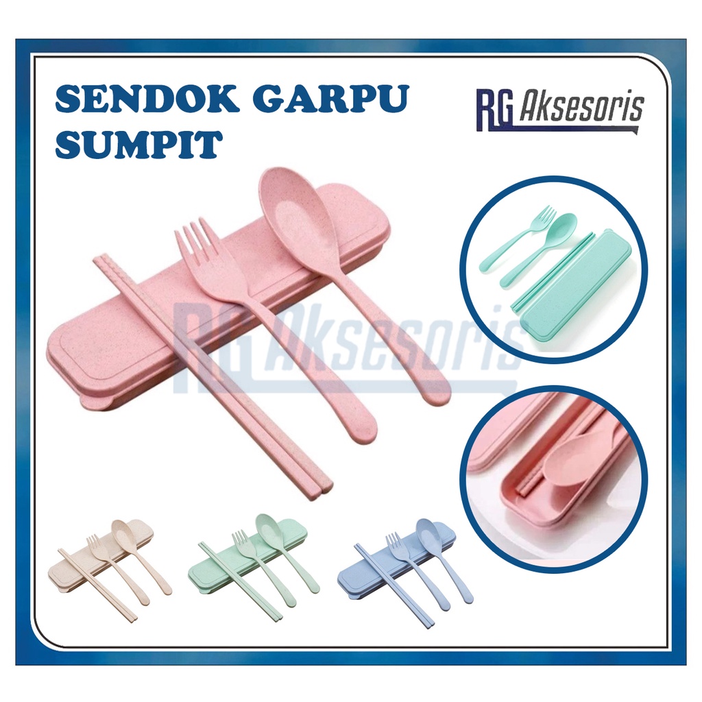 Jual Rgaksesoris Sendok Set Jerami Garpu Sumpit Macaron Free Box