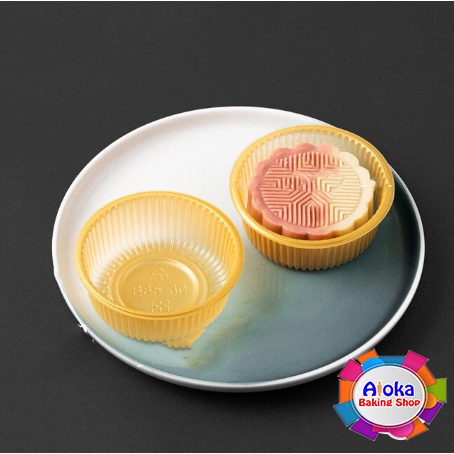 Jual Tray Mika Mooncake Kotak Bulat Plastik Gold Alas Mika Plastik