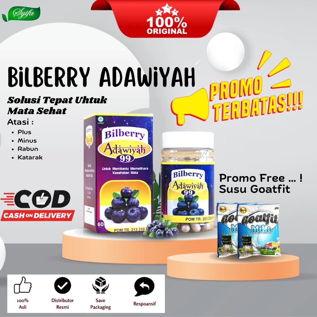 Jual PROMO 2 Goatfit Bilberry Adawiyah 99 Original Ekstra Kapsul