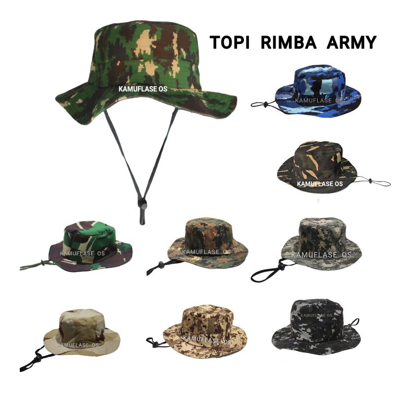 Jual Grosir Topi Rimba Army TERMURAH TERLENGKAP Topi Rimba Loreng Tni