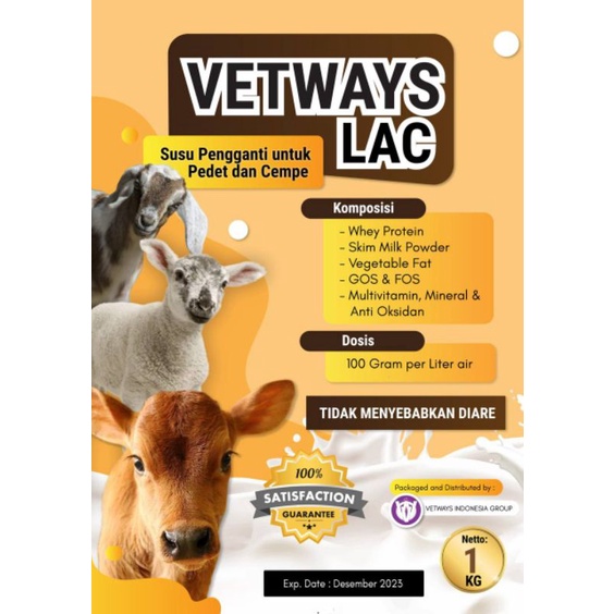 Jual Vetways Lac 500 Gram Susu Pengganti Untuk Cempe Dan Pedet Shopee