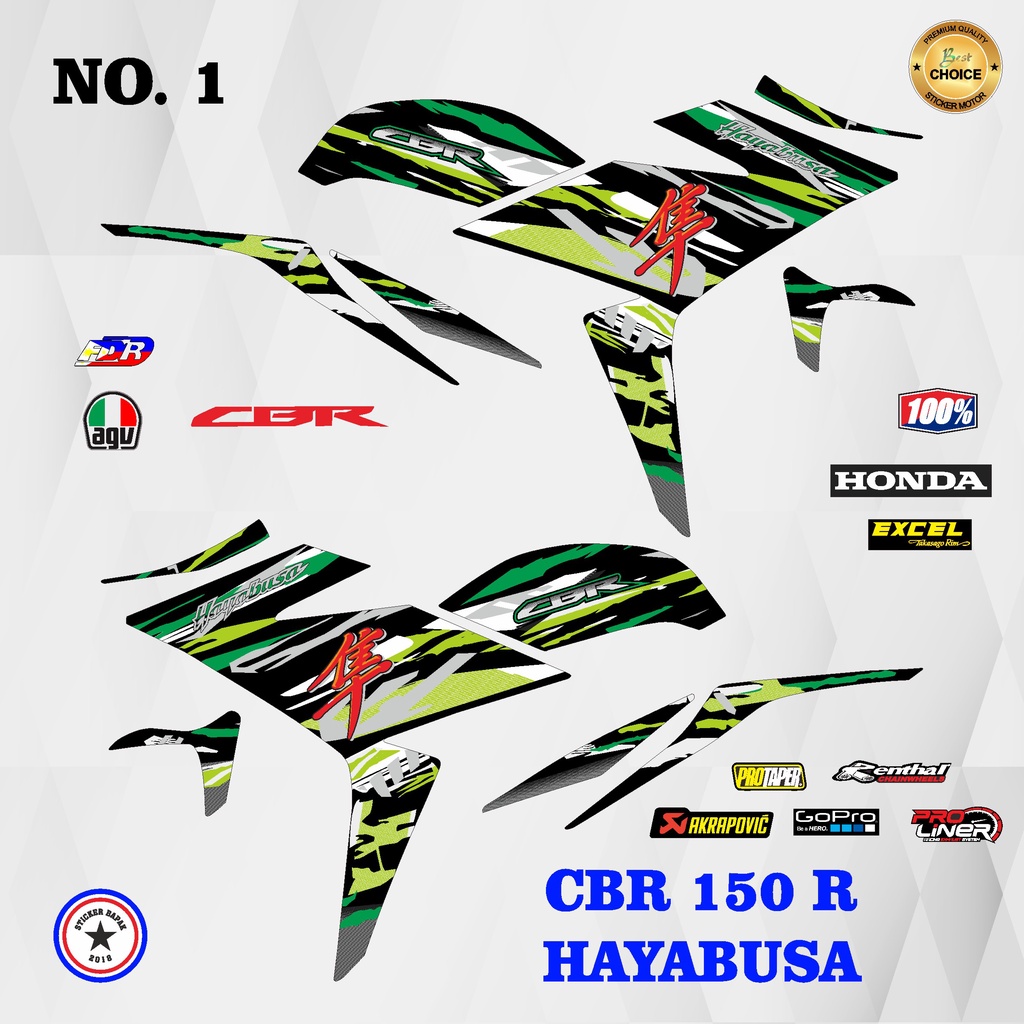 Jual Sticker Striping CBR 150 R FACELIFT Variasi Hayabusa Stiker Motor