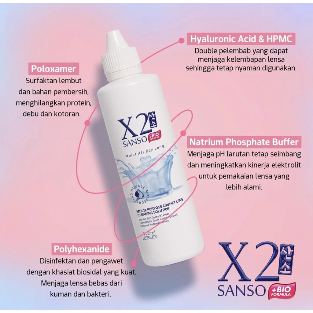 Jual Cairan Softlens Soflens Softlen X2 Sanso Bio Moist Double