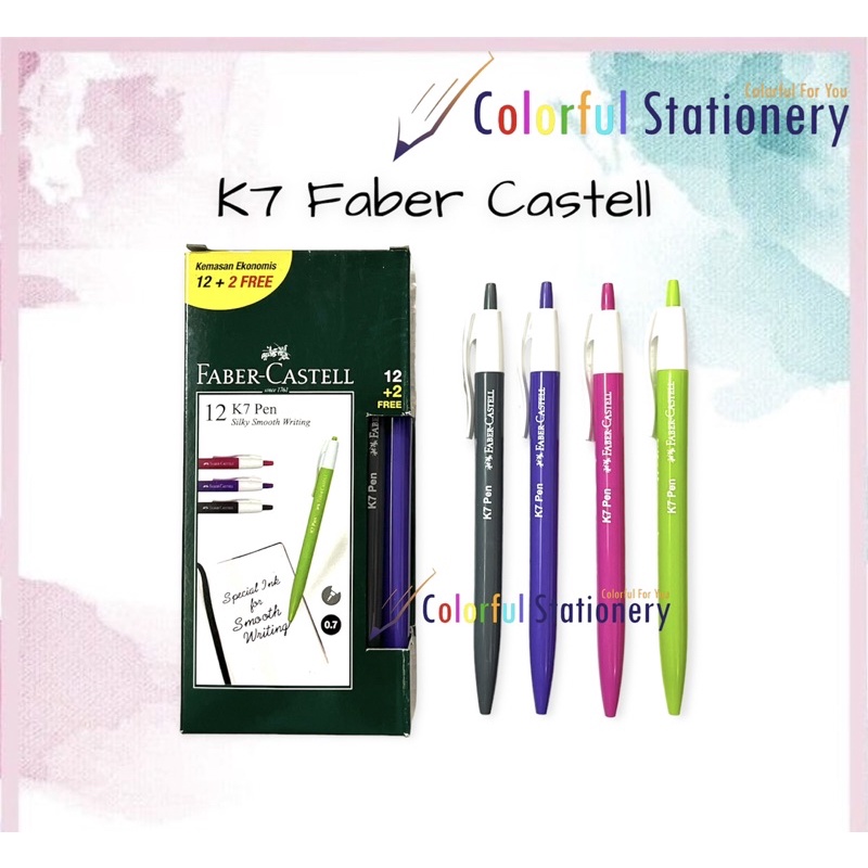 Jual Pulpen Ballpoint Faber Castell K7 12 Pcs Shopee Indonesia