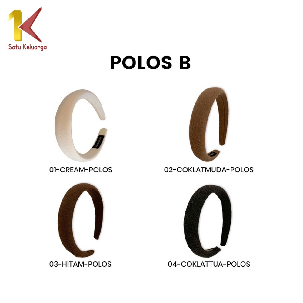 Jual Satu Keluarga Bando Korea Wanita Bahan Kain Motif Polos C726