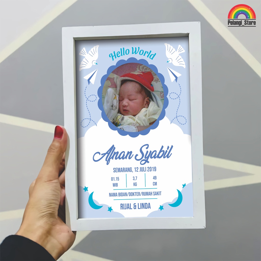 Jual Cetak Frame Baby Born Newborn Biodata Bayi Sertifikat Kelahiran