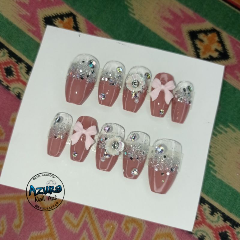 Jual KUKU PALSU NUDE NAIL ART KUPAL Wedding HOMEMADE Shopee Indonesia