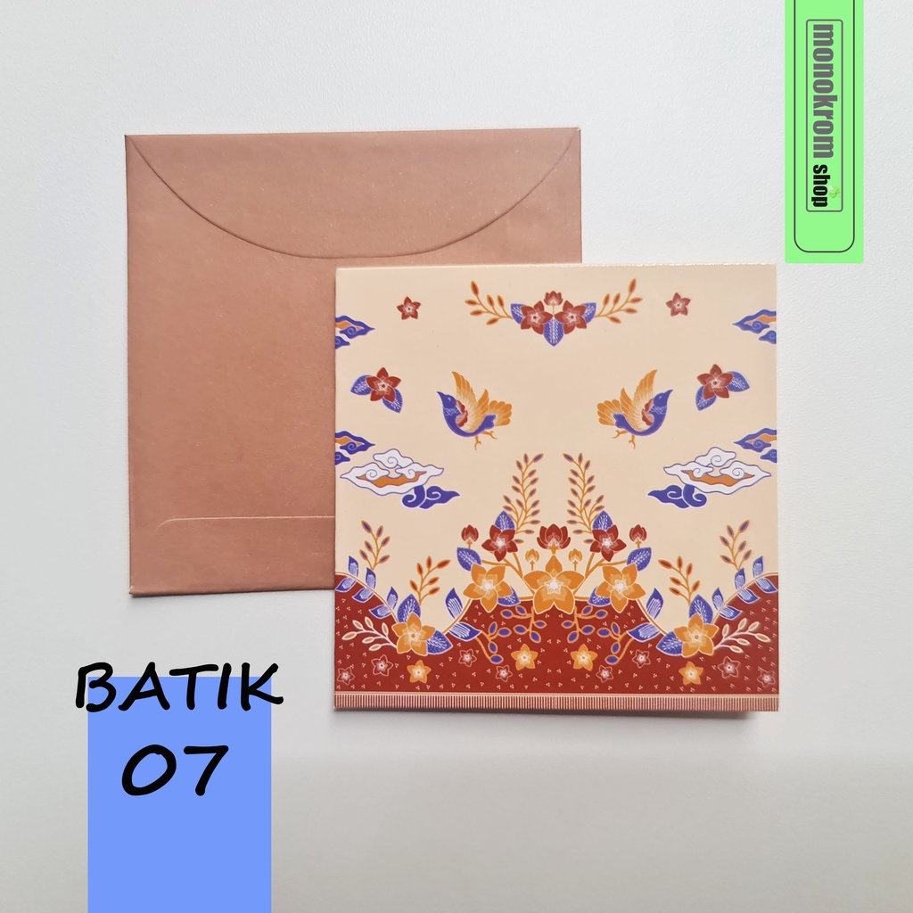 Jual Kartu Ucapan Kecil Sansan Wawa Motif Batik No Greeting Card