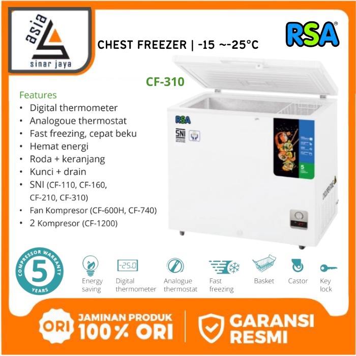 Jual Chest Freezer Rsa Cf Freezer Liter Shopee Indonesia