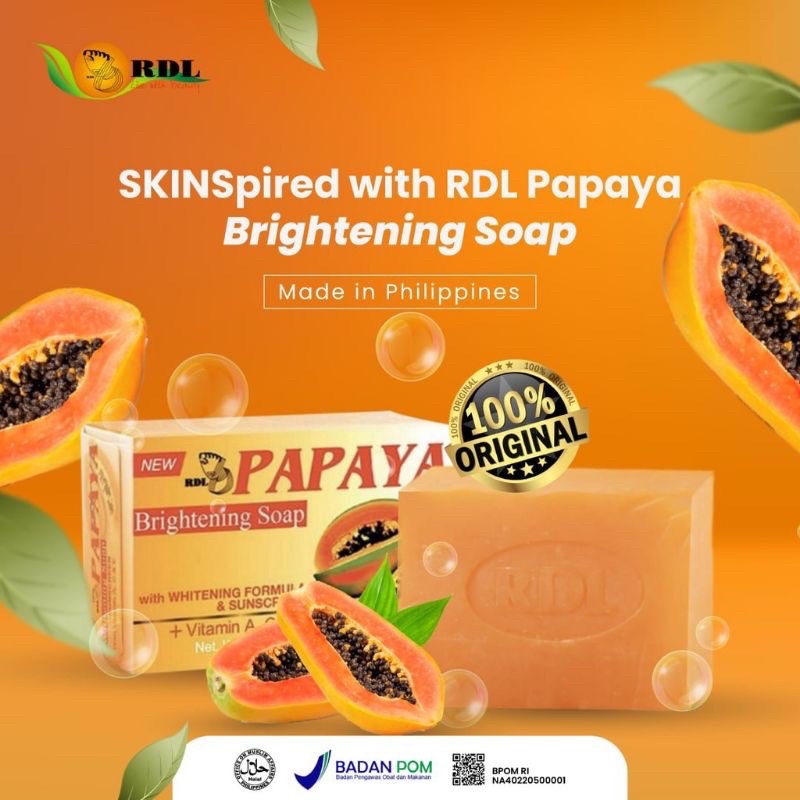 Jual 100 ORI RDL PAPAYA BRIGHTENING SOAP 135 GR SABUN WAJAH