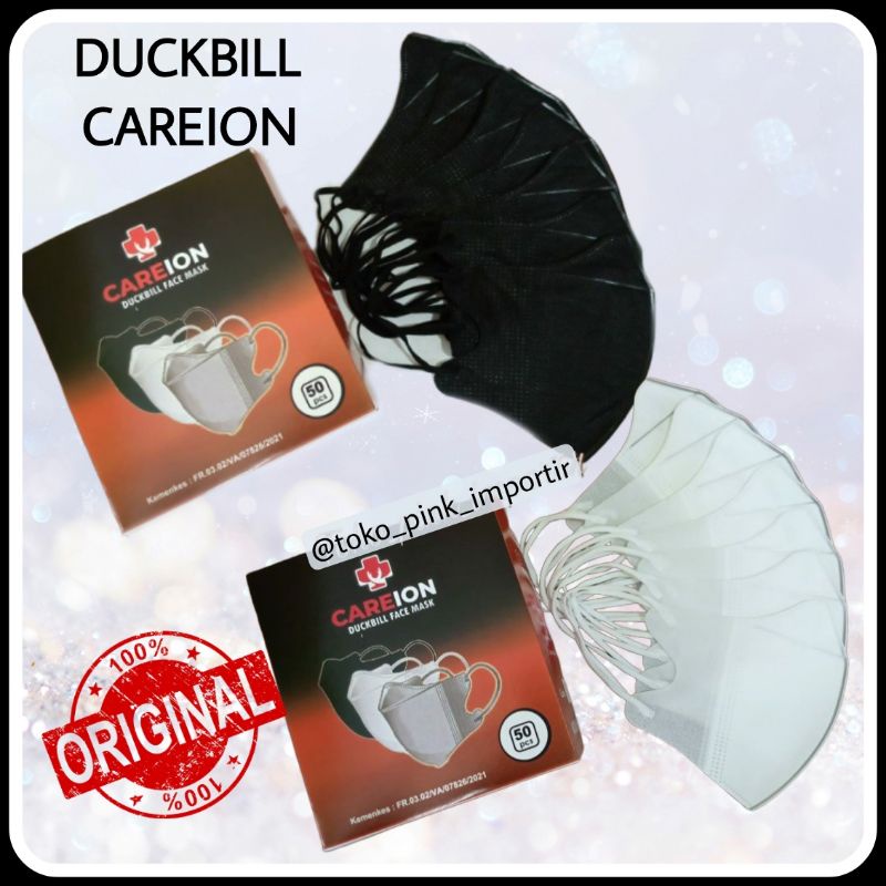 Jual Masker Duckbill Db Careion Hitam Putih Isi Pcs Face Mask Fm