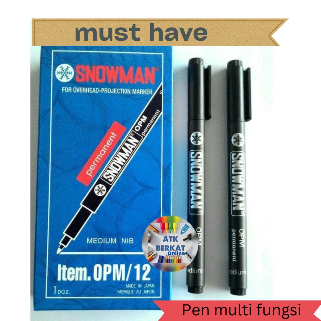 Jual Pcs Spidol Pen Pulpen Permanent Multi Fungsi Snowman Ohp